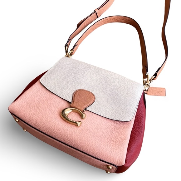 Coach Bags Coach May Shoulder Bag Crossbody Leather Brass Blush Multi Colorblock 463 Poshmark